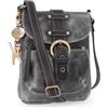 Catwalk Collection Handbags - Borsa a Tracolla Piccola - Borsetta Donna - Pelle Invecchiata - Tracolla Regolabile - Messenger - Jolene