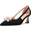 Castamere Donna Spillo Medio Tacco Heel a Punta Two-Piece Slip-on Pumps Dress 6.5 CM Heels Nero 39 EU