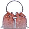 TOPALL Pochette Elegante, Borsa Secchiello con Glitter, Strass e Brillantini, Clutch Donna da Sera Piccola per Matrimonio/Festa/Bar/Modo (B-Rosso)
