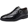 Generico Scarpe Eleganti da Uomo d'Affari con Fibbia Laterale E Design A Punta Quadrata for Matrimoni, Ufficio Ed Eventi Formali