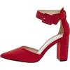 Rio Fiore Scarpe con Tacco, Décolleté Donna, Rosso, 8.5 cm, Tessile, Tacco Largo, Cinturino alla Caviglia, 2062A-9-J-17 (Red, 40 EU)