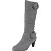 Generisch 2026 stivaletti da donna e inverno moda camoscio Tacco fine tinta unita metà polpaccio stivali temperamento stivali comodi, grigio., 37 EU