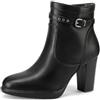QUEEN HELENA Tronchetti con Zip Laterale Stivaletti con Tacco Casual Donna X31-117 (Nero, Sistema Taglie Calzature EU, Adulto, Donna, Numero, Media, 37)