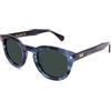 X-LAB XLAB 8004 Occhiali da sole stile moscot, 48mm, Blu striato/G15, Unisex