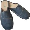 MARKA WYROBY WEŁNIANE - Ciabatte da uomo - Pantofole da uomo estive - in similpelle, con suola in pelle - chiuse, traspiranti, con fori - Ciabatte da casa, Blu mare, 49 EU