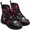 FQLGJMY Stivaletti alla caviglia donna con stampa animali/luna/teschio/fiori - stile gotico, plateau, allacciatura in pelle, ideali per viaggi, tutti i giorni, Halloween, Natale e feste