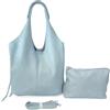 ANGELO Borsa da Donna a Spalla, Tote a Sacca Grande con Borsetta a Tracolla Regolabile, Shopping Bag Elegante in Pelle PU per Lavoro, Università, Ufficio, Viaggio, Grande Capienza (Blu)