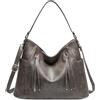 FORRICA Borsa a Mano Donna Borsa a Tracolla Grande Vintage Borsetta Tote Moda Borse a Spalla in Morbida Pelle PU con Tracolle Staccabili per Shopping Partito Lavoro Grigio