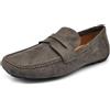 IF Fashion Scarpe Mocassini Slip On Loafers Morbidi da Uomo Camoscio Sintetico Pelle Scamosciato 2Y219-2Y Grigio/Marrone N.41