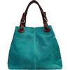 Bottega Carele Borsa Donna in vera pelle stampata pitone made in Italy BC6929 (Turchese)