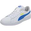 PUMA Smash V2 L Jr, Scarpe Da Ginnastica Basse Unisex Bambini E Ragazzi, Bianco White Victoria Blue, 39 EU