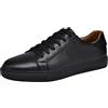 ZHENSI Scarpe da Skate da Uomo, Sneakers Eleganti Casual in Pelle Basse Piatte Antiscivolo Allacciate alla Moda,Nero,41 EU