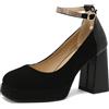 Asterisco Décolleté con Tacco Largo da Donna con Plateau Serata High Scarpe Scarpe-240148 Nero Numero 37 EU/38Cn