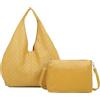 ANGELO Borsa a Spalla da Donna, Borsa a Sacca con Fori Grande Capiente, Inclusa Borsetta a Tracolla Regolabile, Shopping Bag in Pelle PU per Lavoro, Ufficio, Viaggio, Primavera Estate