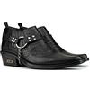 Infinity Leather Stivaletti a Punta Uomo Colore Nero di Pelle Stile Gotico Punk Motociclista 11