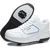 LYBANG Bambini Skateboard Scarpe Sportive con Doppia Rotelle Retrattile Sneakers Outdoor Multisport Moda Running Calzature da Ginnastica per Bambini Regalo di Compleanno