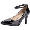 Smilice Eleganti décolleté da donna con tacco a spillo alla caviglia, Nero , 45 EU
