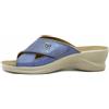 Fly Flot Sandali Donna, ciabatte in Eco Pelle Blu Celeste con Strap, Sottopiede in Vera Pelle, Zeppa Media 5 cm, FlyFlot - 96J80BL