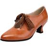 Generic Scarpe Mary Jane da donna, per Oktoberfest, bavarese, Dirndl, scarpe da ballo, vintage, con lacci, tacco grosso, in pelle, tacco a gattino, décolleté corte per cerimonia nuziale, abbigliamento