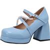 Smilice Mary Jane - Scarpe da donna con tacco a croce, con perle