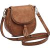 ZAANU Borsa a tracolla da donna con nappa Borsa a tracolla retrò di grande capacità Cinturino regolabile con patta Borse a tracolla Marrone rossastro / 551