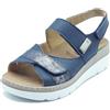 GRÜNLAND il benessere è naturale Grunland Moll SE0186 Blu Sandali per Donna in Pelle Blu con Triplo Stretch