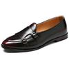 Generic Slip-On in Pelle Penny Mocassini Uomo con Doppia Fibbia Abito Classico di Guida Scarpe di Moda Casual,Burgundy,45 EU
