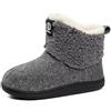 GURGER Pantofole Donna Invernali Uomo Stivaletto Chiuse Calde Peluche Pantofole da Casa Ciabatte Alte Grigio 38 39