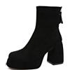 Generico Stivali Corti Donna Eleganti, Stivali Invernali Donna Vintage con Tacco, Scarponcino Morbidi Stivaletto con Tacco Alla Casual Stivali Texani Donna Comoda Stivali Chelsea Donna