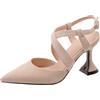 Lroey Reoly Sandali da Donna, Sandali Elegantii a Punta con Tacco Alto Fibbia Eleganti Louis Heel Sandali Criss Cross Strap, Numero 32-43