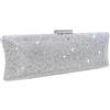 Boutique De FGG Mini Pochette con Strass per Donne, Borse Formali Lunghe da Sera e Pochette, Pochette con Cristalli per Feste e Balli, Small