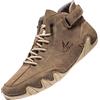 Generisch Stivali da moto Uomo Stivaletti Coppia Commercio All'Estero Alto Top Stivali Uomo Donna Tempo libero Stivali corti Trend Traspirante Scarpe in Pelle Stivali Uomo Vintage, cachi, 46 EU