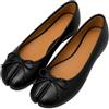 Generic JCVBN Scarpe da donna piatte a punta aperta in primavera con fiocco, morbide in pelle, con fiocco davanti, poco profonde, da infilare, ballerine per ragazze, flats Tabi, Nero , 35.5 EU