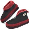 KuaiLu Pantofole Stivaletto Uomo Invernali Babbucce Calde Peluche Pelose Foderata Chiuse Pantofola Stivali Casa Comode Memory Foam Slippers con Indoor outdoor Antiscivolo Suola Rosso 45