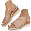 WINDEHAO Espadrillas da donna con plateau, casual, senza lacci, con cinturino elastico alla caviglia, sandali estivi con zeppa, comodi, leggeri, aperti sulla punta, traspiranti, scarpe da spiaggia