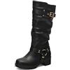 Cocey Stivaletti da donna | fibbia tacco medio per stile casual, tacco 4,5 cm, Nero , 40 EU