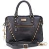 Catwalk Collection Handbags - Grande Borsa Tote Pelle - Cartella a Tracolla per Laptop - Borsa Ufficio Donna - Valigetta 24 Ore - Sienna - Nero