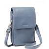 befen Piccola borsa a tracolla in vera pelle per donne, borsa a tracolla per telefono cellulare con slot per carte di blocco RFID, Blu