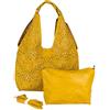 Emila Borsa traforata gialla da donna ragazza shopping bag hobo grande con tracolla capiente a spalla giornaliera tutti i giorni lavoro ufficio viaggio moda primaverile estiva Giallo primavera estate 2026