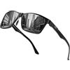 DUCO Square Polarized Occhiali da Sole per Uomini Leggeri in Fibra di Carbonio UV400 Protezione Occhiali da Sole 8206