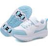 Hiseng Scarpe con Rotelle Bambina, Hiseng Scarpe con Rotelle Bambino Sportive Scarpe da Skateboard Skateboard Sneakers Outdoor Multisport Scarpe da Ginnastica da Pattini per Ragazze Ragazzi Rosa Azzurro Nero
