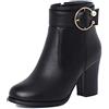 CuteFlats, stivaletti da donna con chiusura lampo, Nero (ecopelle nera), 46 EU