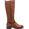 Infinity Leather Stivali da Equitazione Classici da Donna in Pelle Marrone Chiaro con Plateau Alto Fino al Ginocchio