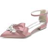 Miyoopark Scarpe da sposa da donna con fiocco tacco basso décolleté da sposa, J234 Pink 1 tacco, 40 EU