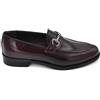 Malu Shoes Scarpe Mocassino Uomo Elegante Morsetto Argento Vera Pelle semilucida Bordeaux Suola Cuoio Antiscivolo Cerimonia Evento (44 EU)