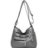 NICOLE & DORIS Borsa a Tracolla da Donna Media Borsa a Spalla Borsetta in Pelle PU Impermeabile Messaggero Borsetta Donna con Multitasche