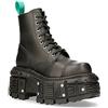 New Rock TANKMILI083C-V2 Stivali con Piattaforma in Pelle Nera VEGANI da Motociclista Punk Gotico 38