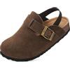 ZUSERIS Zoccoli Ragazzi Ciabatte Unisex-Bambini Sabot Ragazze Clog Bambine Pantofole Scarpe da Giardino Sandali caffè 24.5-25 EU=Fabricante: 160