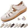 MAOAEAD Sandali da pescatore da donna in vera pelle, punta chiusa, sandali ortopedici, estivi morbidi, comodi, per camminare e guidare, Beige B., 39 EU