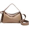 LYEAA Borse a tracolla per le donne in pelle PU orizzontale nicchia Crossbody Bag grande capacità donna borsa per il tempo libero borse da viaggio lavoro tinta unita, cachi,